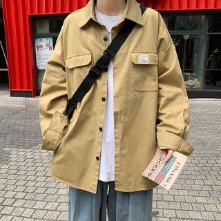 Lettering Patch Cargo Shirt