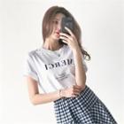 Merci Lettering Cotton T-shirt