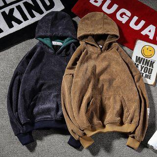 Applique Corduroy Hoodie