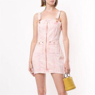 Washed Mini Denim Jumper Dress