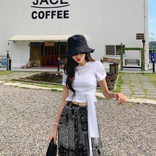 Waist-tie Wrap T-shirt
