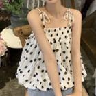 Dotted Camisole Top Polka Dot - Black & White - One Size