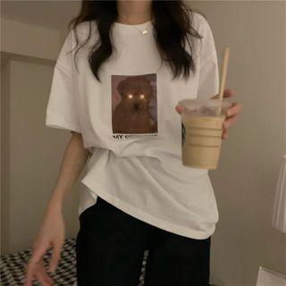 Short-sleeve Dog Graphic T-shirt