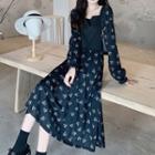 Long-sleeve Butterfly Midi A-line Dress