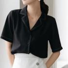 Contrast Stitched Short-sleeve Shirt