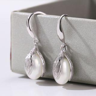 925 Sterling Silver Freshwater Pearl Dangle Earring As Shown In Figure - One Size