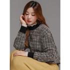 Checked Boucl -knit Sweater Brown - One Size