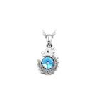 Chinese Zodiac Dragon Pendant With Blue Austrian Element Crystal And Necklace