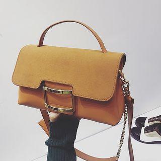 Faux-suede Metal-accent Cross Bag