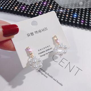 Faux Pearl Dangle Earring E1053 - Gold - One Size