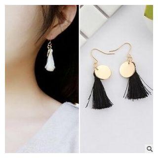 Alloy Disc Tassel Dangle Earring