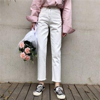 Asymmetrical Straight Cut Jeans