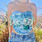 Strapless Printed Top