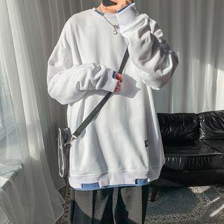 Layered Distressed Sweatshirt
