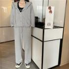 Plain Loose-fit Hooded Jacket / Shorts / Loose-fit Pants