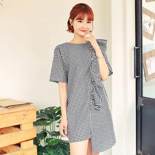 Frilled-detail Gingham Dress