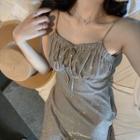 Chain Strap Shirred Glitter A-line Dress