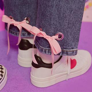 Midnight Land Ribbon Straight-cut Jeans