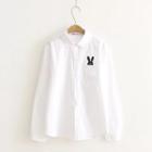 Rabbit Embroidered Casual Shirt