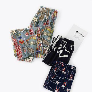 Print Loose Fit Jogger Lounge Pants
