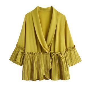 Pleated Panel Tie-strap Blouse