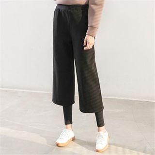Inset Cropped Napped Pants Leggings