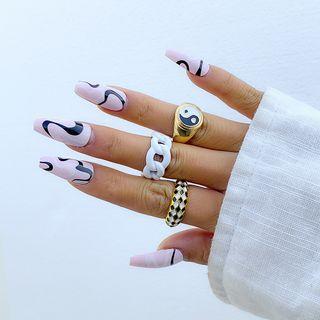 Metal Ring Set 3105 - Set - Mixed Color - One Size