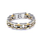 Fashion Personality Black Gold Bicycle Chain 316l Stainless Steel Bracelet Silver - One Size