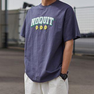 Smile Face Oversized Short Sleeve T-shirt