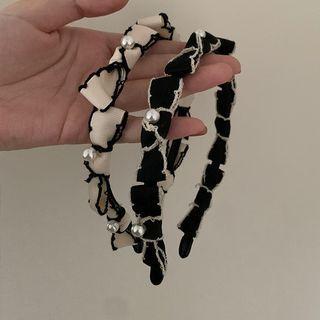 Beaded Contrast Trim Knit Headband