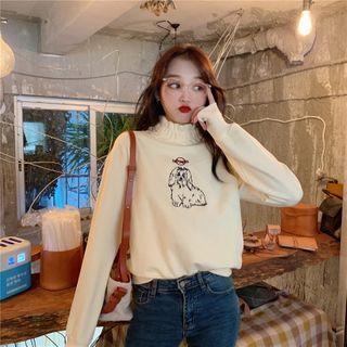 Mock-neck Printed Loose-fit Sweatshirt