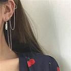 Chain Feather Hoop Earring / Clip-on Earring