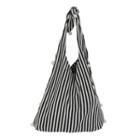 Faux-pearl Trim Stripe Knit Hobo
