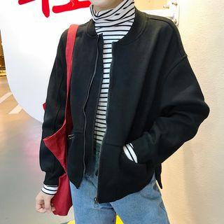 Plain Zip Jacket Black - One Size