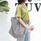 Gingham Plaid Canvas Tote Bag