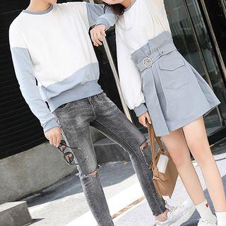 Long-sleeve Mini Mock Two-piece Dress
