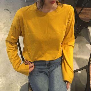 Set: Long Sleeve Crewneck T-shirt + Midi Pinafore Dress