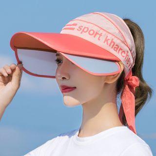 Lettering Sun Hat With Flap