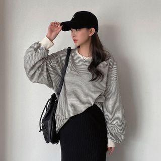 Oversized Stripe Sweatshirt