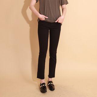Straight-cut Plain Pants