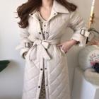 Quilted Buttoned Long Coat