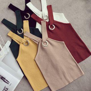 Eyelet Detail Sleeveless Knit Top