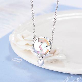 Moonstone Pendant Necklace White Gold - One Size