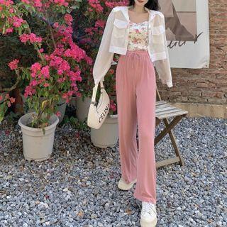 Floral Print Camisole Top / Wide Leg Pants
