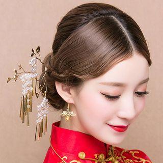 Set: Rhinestone Head Piece + Earring + Bangle