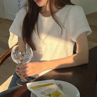 Short-sleeve Faux-fur T-shirt