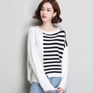 Stripe Panel Sweater
