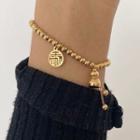 Gourd Alloy Bracelet Gold - One Size