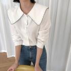 Sailor-collar Embroidered Blouse
