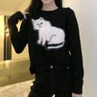 Cat Round Neck Sweater